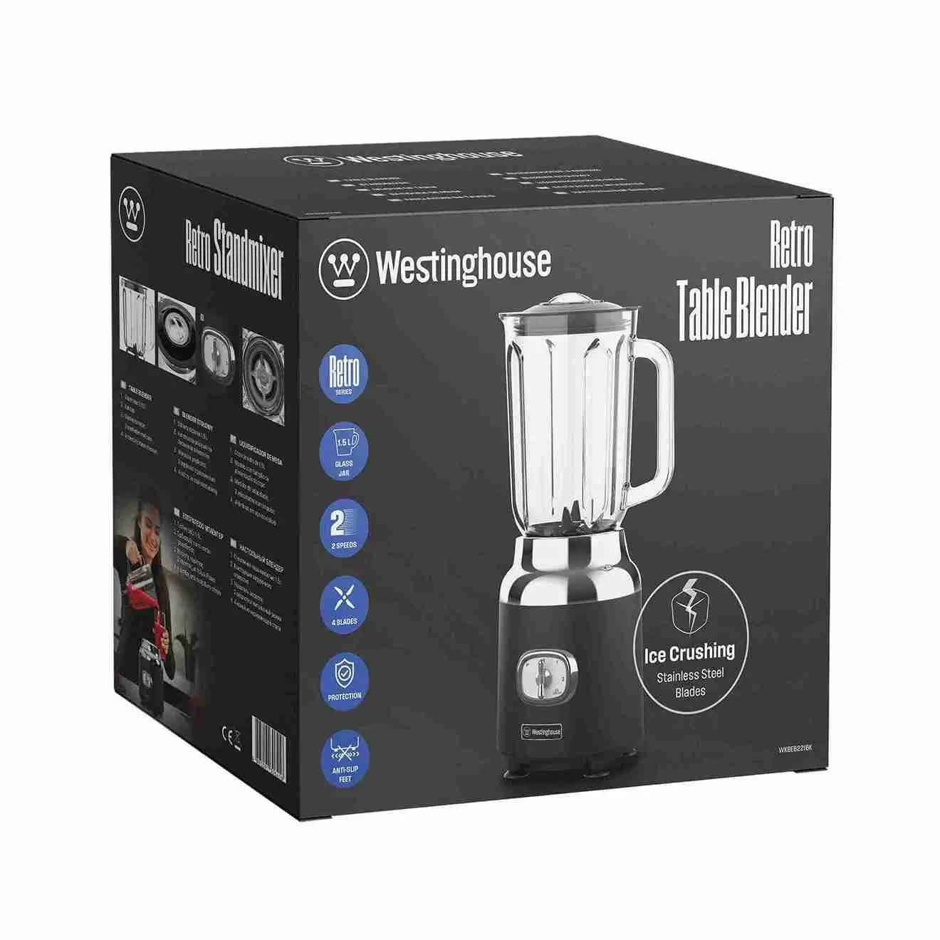 Westinghouse retro 1.5l table blender - ice crush power with safety lock - Image 3