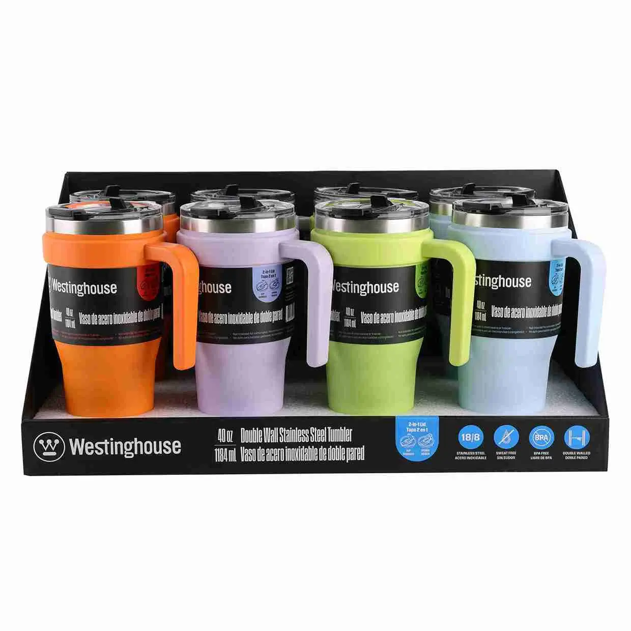 Westinghouse 40oz double wall stainless tumbler with handle for all-day hydration - Image 2