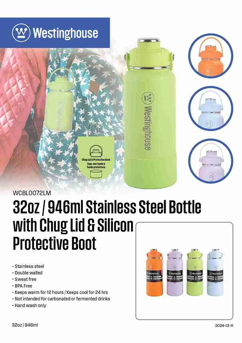 Westinghouse 32oz insulated stainless steel water bottle with chug lid - Image 8