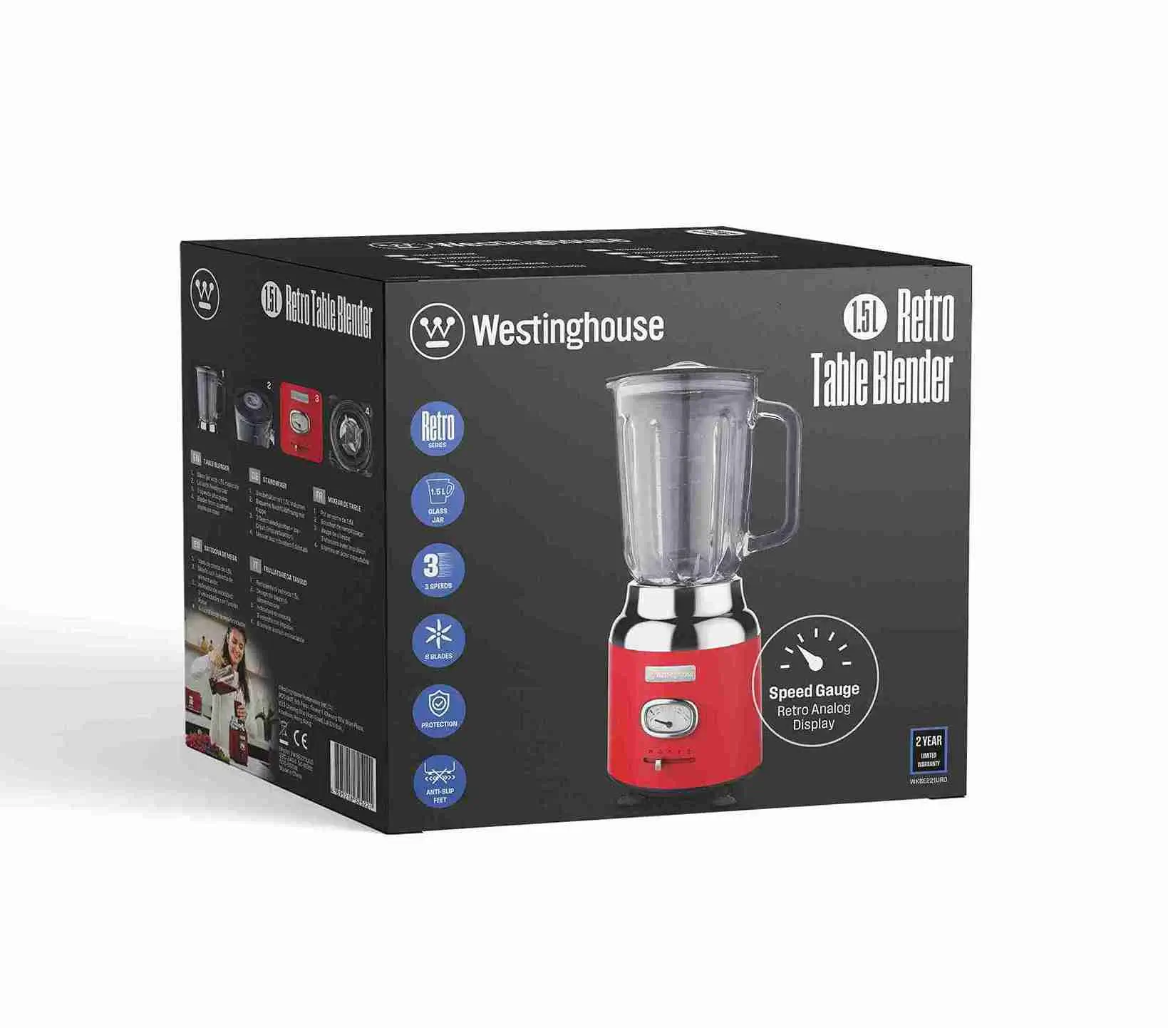 Westinghouse retro 1.5l table blender - ice crush power with safety lock - Image 12